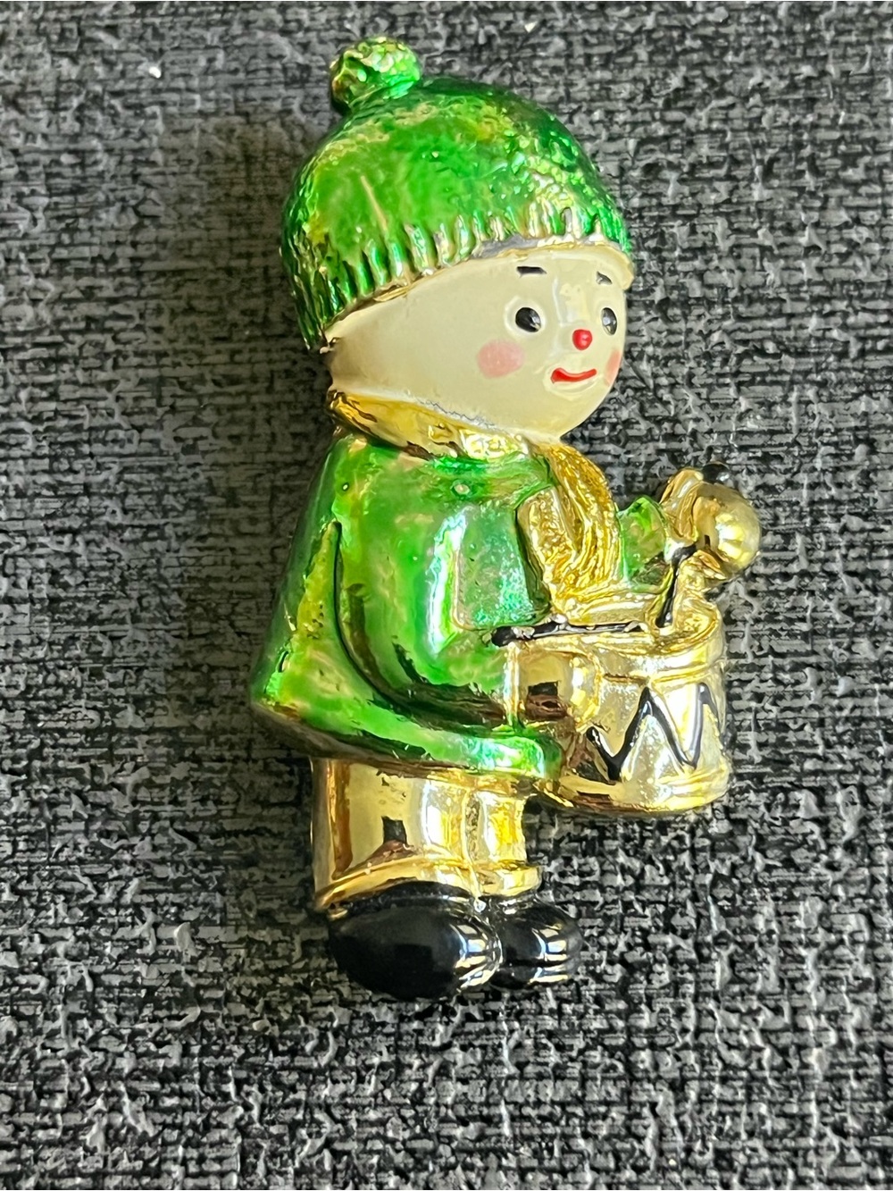 Vintage metal enamel brooch
